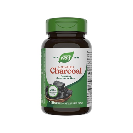 [BRSWIYTYOUPAC23I] Nature's Way Activated Charcoal - Charcoal Supplement that Binds Unwanted Materials & Gas* - Alternative to Powder - Gluten-Free & Dairy-Free - 100 Count