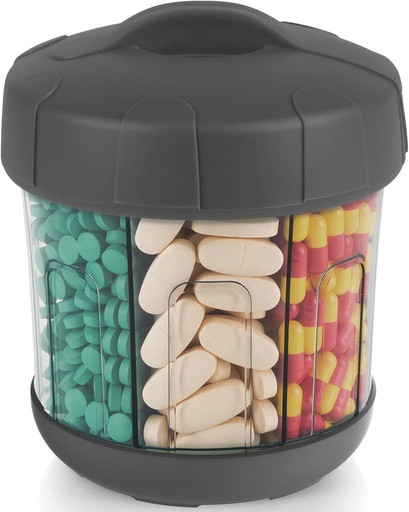 [BRSW2HYYOQHR433V] Mossime Extra Large Pill Organizer with TPU Soft Lid, Easy Open Pill Dispenser Medicine Organizer, One Month Travel Vitamin Supplement Pill Box, 7 Compartments Medication Pill case Container