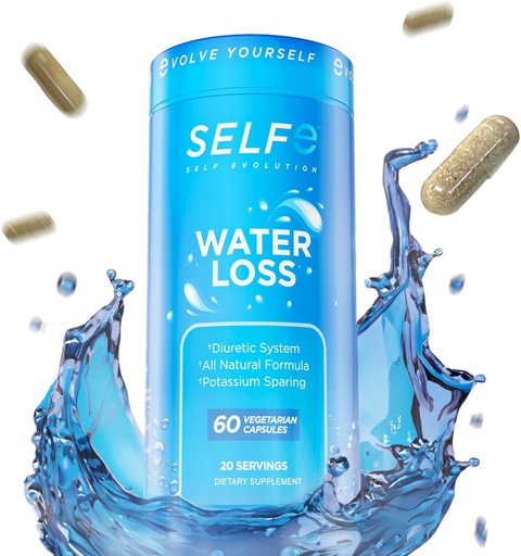 [BRSWYAY5BEFWGDT4] Water Loss Pills - Natural Diuretic Pills for Water Retention - Water Pill for Fast Acting Bloating Relief - Easy to Take Water Retention Pills for Women and Men - 60 Veggie Capsules