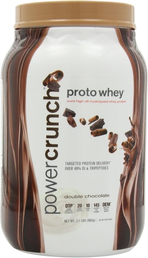 [BRSWIYABBYGWYYLM] Power Crunch Whey Protein Powder, With Amino Acids, Protein Shakes with Delicious Taste, Double Chocolate, 2.1 LB