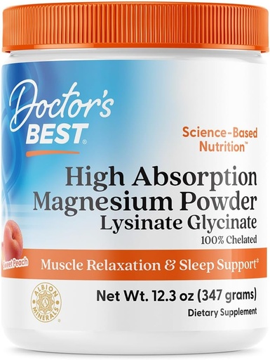 [BRSWGBITCEPBGCDK] Magnesio-hautsa (Peach Flavored) % 100 Chelated TRACCS, ez Buffered, Headaches, Muscle, Vegan, Peach Flavor, 12.3 Ounce (Pack 1)
