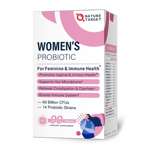 [BRSW2ZAPAAMWGEQ3] NATURE TARGET Probiotics-for-Women with Prebiotics, Cranberry and D-Mannose, 60-Billion-CFUs, Women's Probiotic for Digestive Health/Gut Health/Immune Booster