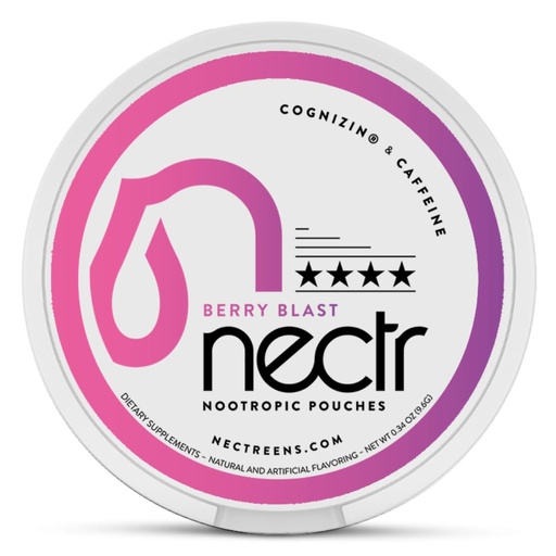 [BRSROGIHBAPWAHTP] Nectr Energy Nootropic Pouches – Berry Blast Flavored, Caffeine Pouches with Cognizin® Citicoline. Sugar-Free Brain Treats. Smooth, Sustained Focus & Energy Supplement - 1 Puck of 16pcs