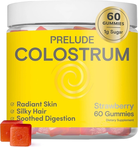 [BRSRAYAFC57WY3DA] Prelude Bovine Colostrum Chews für Gut Health, Bloating & Beauty for Women & Men - Grassfed Colostrum Gummis für Verdauungs-Gesundheits-Immunität & Overall Wellness - Colostrum Supplement Made in USA