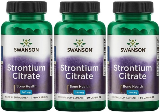 [BRSWGFD3B4JQOCDZ] Swanson Strontium Citrate 340 mg 60 Caps (3 Pack)