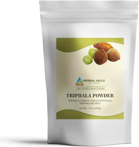 [BRSRMFANDMDRYFLF] HERBAL HILLS Triphala Powder | 16 Oz (454 GMS) | Formula of Amla Haritaki & Bibhitaki (1 Pound (Pack of 1))