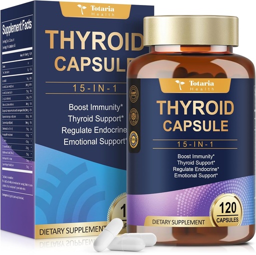 [BRSRAA3RA57B4F3F] Thyroid Support for Women & Man Supplement Complex Capsules - Iodine Thyroid Supplement with L Tyrosine Bladderwrack Kelp Ashwagandha Selenium Supplements - Mood Enhancer Energy Blance Thyroid Level