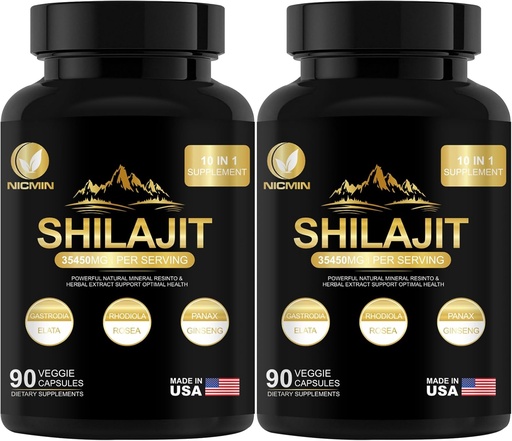 [BRSRAYI5A4GRQ3L2] 35450MG Pure Shilajit Supplement - Himalayan Organic Shilajit for Men & Women Maximum Potency Shilajit for Enhanced Energy and Immune Support 180 Veggie Capsules