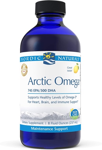 [BRSWIY37CNYR62Q7] Nordic Naturals Pro Arctic Omega Liquid- Fish Oil, 745 mg EPA, 500 mg DHA, Helps Maintain Healthy Omega-3 Levels for Heart, Brain, and Immune Support, Lemon Flavored, 8 oz