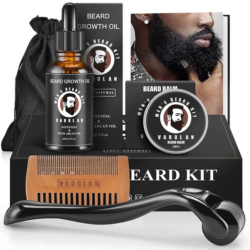 [BRSW2GAEDIBWMCLD] Beard Growth and Grooming Kit - Growth Oil (2Oz), Balm, Comb, E-book, Storage Bag, Mustache Mens Gift Set for Him