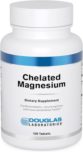[BRSWIY32AUPRQED4] Douglas Laboratories Chelated Magnesium | Supports Energy Metabolism, Heart, Skeletal Muscles and Nervous System | 100 Tablets