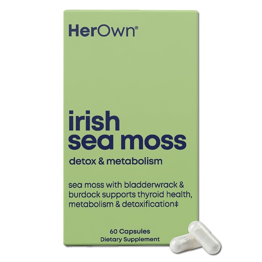 [BRSROEDQOV5BEHLF] Her Own Irish Sea Moss Capsules, Burdock Root, Bladderwrack, Detox, Metabolism, Immune Support, Skin Health, Natural Joint Support, Nutrient Rich Superfood High in Minerals, 60 Count