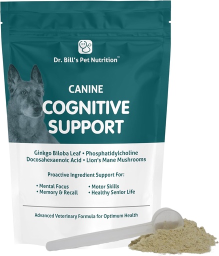 [BRSWGZYBAEBWK335] Projet de loi sur le soutien cognitif des canines Complément de soutien à la mémoire Multivitamine pour chiens Contient Gingko Biloba, L-Carnosine, Vitamine B-12, L-Glutamine, L-Tyrosine et DHA pour chiens adultes et aînés