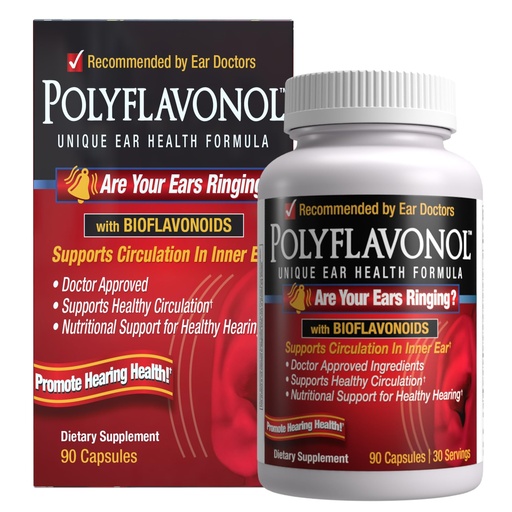 [BRSWIZIFOMGWMG3K] Polyflavonol with Bioflavonoids, Tinnitus Relief, Unique Ear Health Formula, Ringing Ears Support, Supports Circulation in Inner Ear, Promotes Hearing Health, 90 Capsule, 30 Servings
