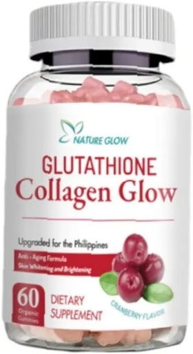 [BRSRAYYPBUJWOALV] Glutathione Collagen Glow Cranberry 60 Organic Gummies