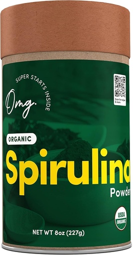 [BRSWKG3ZPN5G2ELI] OMG! Superfoods Organic Spirulina Powder - 100% Pure, USDA Certified Organic - Good Source of Iron, Vitamin A &quot; Vitamin B12. - 8 Ounces (1 Package) ...