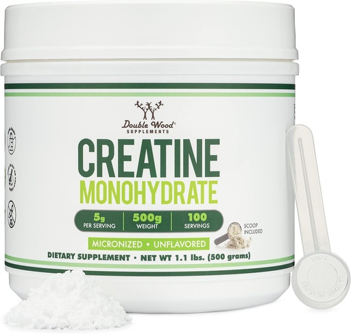 [BRSRMHYZB4MWGEQ3] Hardtine Monohidrat Toz 1.1lbs (100 Hər bir - Üçüncü Partiya Test edilmiş Micronized Creatine Toz) (Scoop ilə) (Creatina Mono Cypionateada) Double Wood