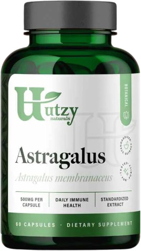 [BRSRMCA5OEMRO3D2] Utzy Naturals Astragalus | Daily Immune Health | 500 mg per Capsule | 60 Capsules