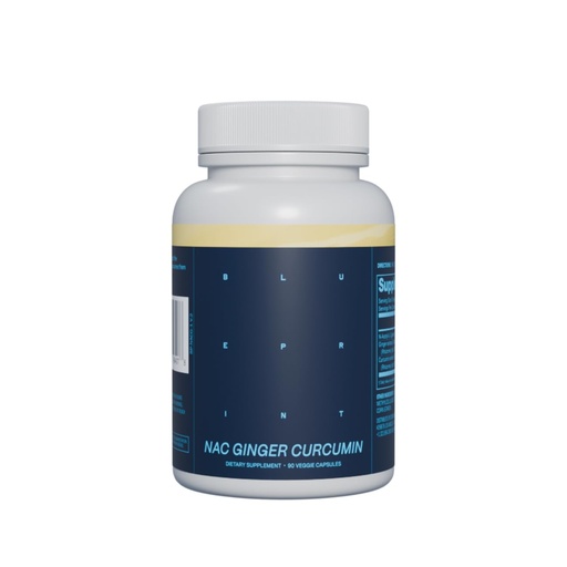 [BRSRAYIPCAMQMH33] Blueprint Bryan Johnson NAC Supplement - Promotes Stress Relief, Immune System Function, Respiratory Health - Includes N-Acetyl-L-Cysteine, Ginger, Curcuminoids - Detoxifying - Vegan (30 Servings)