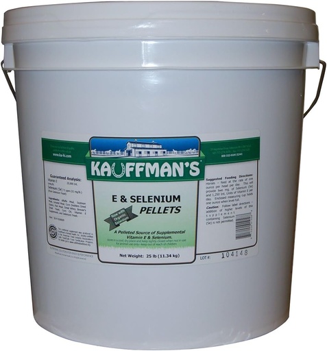 [BRSWGZQTBYCWYGTL] Kauffmans Vitamin E and Selenium Pellets 25 lb