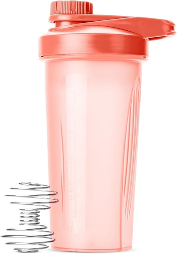 [BRSROAICBN7Q4235] M. Pen- Shaker Bouteille pour mélanges de protéines, rose de corail de 28 oz avec bouchon de twist et boule de fouet, tasse de mélangeur pour Shakes