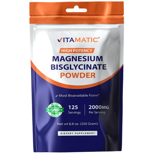 [BRSRAZA5OYPGKCQ6] Vitamatic Magnesium (from Bisglycinate & Oxide) - Supports Muscle, Joint, and Heart Health 250 Grams - 125 Servings