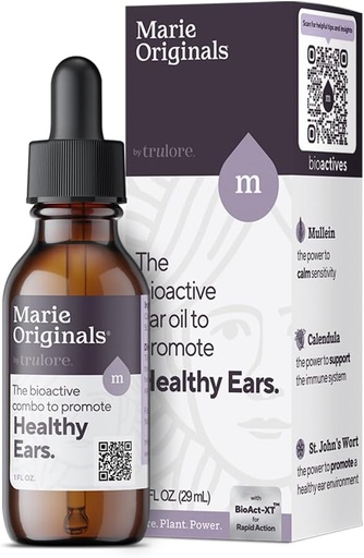 [BRSWYHY7CEBGACYU] Marie Originals Natural Ear Oil Drops ← Mullein Aceite de ajo gotas para la prevención de la infección, Herbal Ear Ache Drops for Adults, Kids &amp; Pets, Soothes Ear Pain &amp; Wax Removal, Earache Remedies (1 Pack)