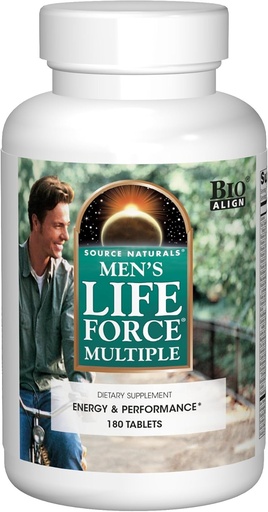 [BRSWIYYLO4DWY3TK] Source Naturals Men's Life Force Multiple Daily Multivitamin & Immune Health Supplement - 13 Essential Vitamins, Nutrients & Minerals - 180 Tablets
