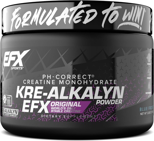 [BRSRAGQ6PMAQYETF] EFX Sports Kre-Alkalyn EFX Powder | pH Correct Creatine Monohydrate Powder Supplement | Strength, Muscle Growth & Performance | 55 Servings (Blue Frost)