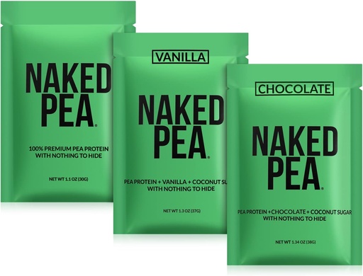 [BRSWKHQQBICGEGY3] Naked Vegan Sample Pack Pea, Chocolate Pea, and Vanilla Pea