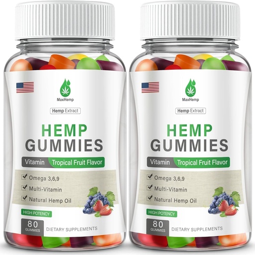 [BRSRAAA3BUPGK237] 2 Packs Hemp Gummies Edibles for Sleep Pain Calm Hemp Oil Infused Gummy