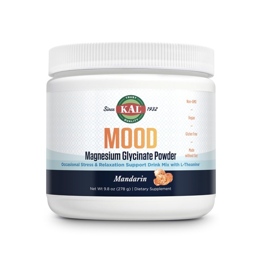 [BRSROGL4OQHWMD3F] KAL Mood Magnesium Powder with L-Theanine - Mandarin Flavor Magnesium Supplement - Relaxation Support, High Absorption, No Added Sugar, Vegan, Gluten Free, Made Without Soy - 40 Servings, 9.8 oz