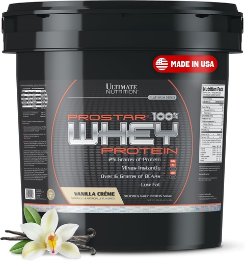 [BRSWIYQOBEJQEDDC] Ultimate Nutrition Prostar Whey Protein Powder Isolate, Vanilla - Low Carb, High Protein Powder Shake for Muscle Gain & Recovery - Low Sodium, Low-Fat & Keto Friendly - 10 lbs Bucket