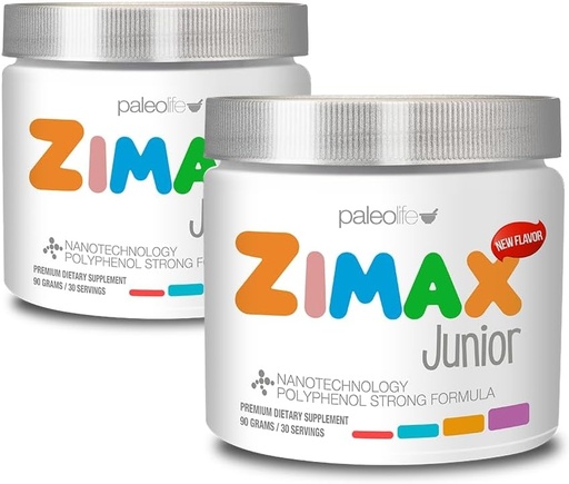 [BRSWGCDRA4NGGF3B] ZIMAX Junior Super Antioxidant for Children and Adolescents Between 4 and 16 Years, 100% Natural with Vitamin C, Magnesium, Vitamin D3,Curcumin, Ginger and Minerals