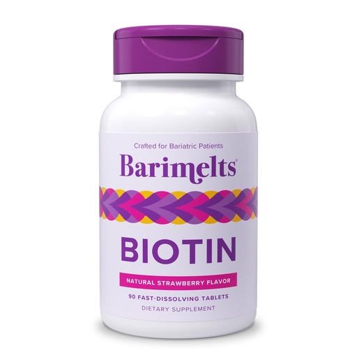 [BRSWIHICBR4BWFDG] BariMelts Biotin 5000mcg, 90 Fast-Dissolving Tablets (3-Month Supply), Sugar-Free Bariatric Vitamins for Women, Natural Strawberry Flavor​