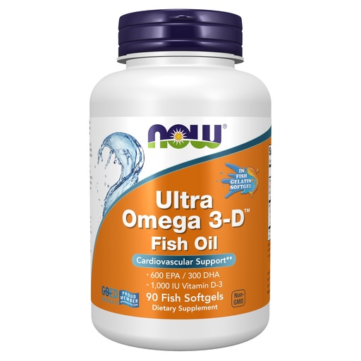 [BRSWIZQPOICQIFTG] NOW Supplements, Ultra Omega 3-D™, Omega-3 Fish Oil + Vitamin D-3, Cardiovascular Support*, 90 Softgels