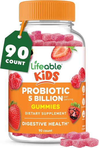 [BRSW2CA7CMARQCQV] Lifeable Probiotics for Kids Gummies | 50mg (5 Billion) | Great Tasting Kids Probiotics Gummies | for Gut Health and Immune Support | Kids Probiotic Gummies for Boys and Girls | 90 Gummies