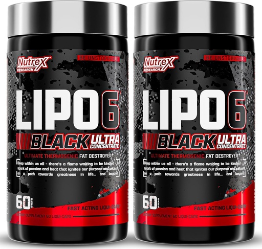 [BRSWGZD6CAGQAFL6] Nutrex Research Lipo-6 Black Ultra Concentrate Thermogenic Fat Burner Suplemento, Aumentar la Pérdida de Peso, Energía & Intenso Focus 120 Diet Pills