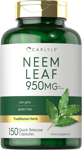 [BRSROCAPOV7WOA3L] Carlyle Neem Leaf ® 124; 950mg ® 124; 150 miltelių kapsulės ® 124; Non- GMO ir Gluten Free Formulės ® 124; Vertė Dydis ® 124; Tradicinis augalinis priedas ® 124; Azadirachta Indica