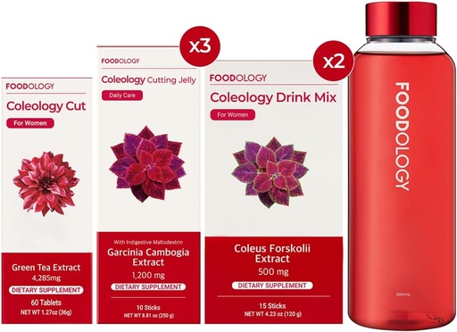[BRSRAZQYCN5WGET4] FOODOLOGY RED Burning 1-Month Full Set/Coleology Cut(1ea) & Coleology Drink Mix(2ea) & Coleology Cutting Jelly(3ea) $ Water Bottle(1ea)…