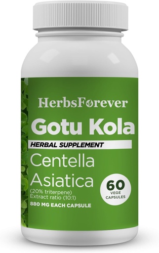 [BRSWIYIZOACQ4HTA] Herbseverly Gotu Kola Capsules Remote 124; Centella Asiatica Herbal Supplement, 800 mg Hver Remote 124; 60 Veg Capsules for Mental Clarity, Focus Remote 124; Samlet Wellness Support