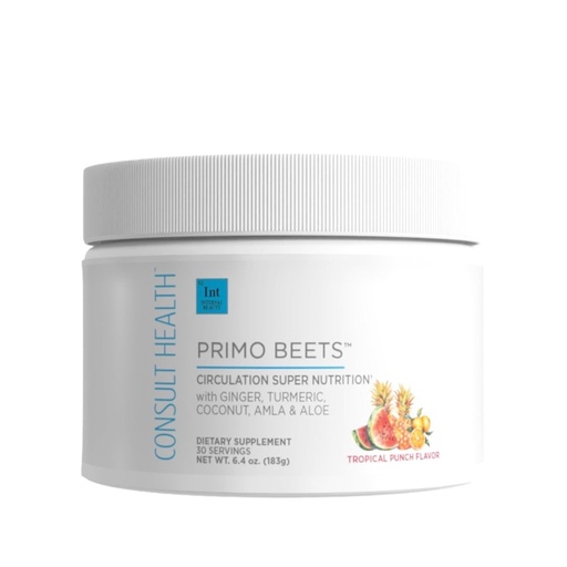 [BRSRA2YZB4BQKGT4] Consult Health Primo Beets - Beet Root Powder Drink Mix with Electrolytes - Nitrates to Support Circulation - Energy Boost - Ginger & Turmeric - Men & Women - Tropical Punch Flavor - 30 Servings