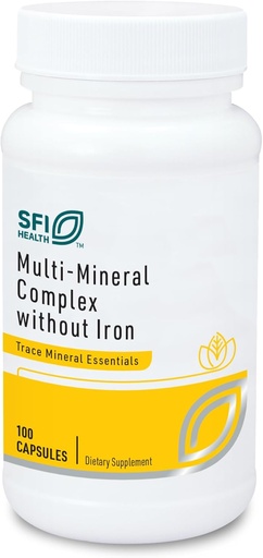 [BRSWIYALO4FQOAL4] Klaire Labs SFI Health Multi-Mineral Complex ilman rautaa - Laaja Spectrum & Hypoallergenic Essential Trace Mineral Blend kupari & sinkki, Iron-free (100 kapselia)