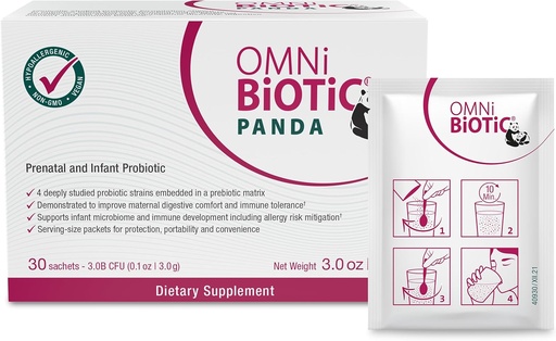 [BRSWYAQPDEIB423A] OMNi BioTiC Panda - Probiotikas mamai ir kūdikiui - Prenatalinė ir kūdikis Probiotikas - Grybų sveikata ir imuninės sistemos parama - Veganas ir hipoalergeninis - Ne GMO (1 pakuotė)