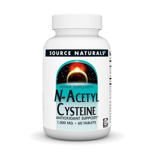 [BRSWIYQAO4FGEEDA] Source Naturals N-Acetyl Cysteine Antioxidant Support 1000 mg Dietary Supplement that Supports Respiratory Health* - 60 Tablets