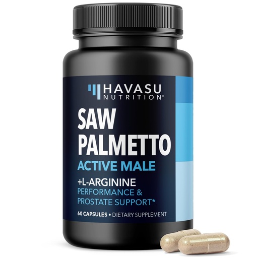 [BRSW2HD5O4AW2FI6] Saw Palmetto 500mg and L-Arginine 500 mg - Prostate Health and Nitric Oxide Supplements for Men - 60 Count - Urinary Function Support and Endurance for Active Males - Vegan, Non-GMO, 1 Month Supply
