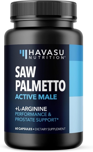 [BRSW2HD5O4AW2FI6] Saw Palmetto 500mg and L-Arginine 500 mg - Prostate Health and Nitric Oxide supplements for Men - 60 count - Urinary Function Support and Endurance for Active Males - Vegan, Non-GMO, 1 Month Supply