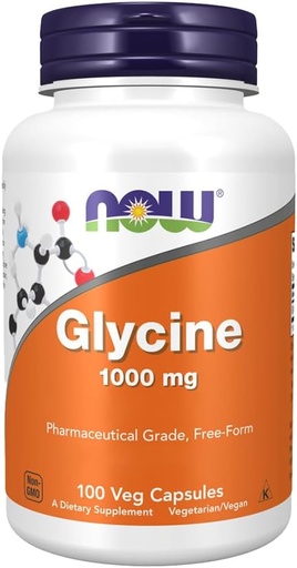 [BRSWICYECEJWYDDU] NOW Glycine 1000 mg,100 Veg Capsules