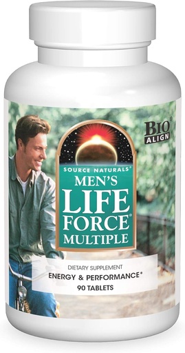 [BRSWIY35AQPBKHLI] Source Naturals Men's Life Force Multiple Daily Multivitamin & Immune Health Supplement - 13 Essential Vitamins, Nutrients & Minerals - 180 Tablets
