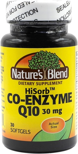[BRSWIZQCCQCQ4FLO] Nature's Blend HiSorb CoQ10 30 mg, 30 Softgels - Kalp Sağlığı Desteği, Kristal Free, Max Bioavailability, Klinik olarak Proven, Gluten-Free, Yapay Renkler veya Flavors, Diyet Tamamlayıcılar